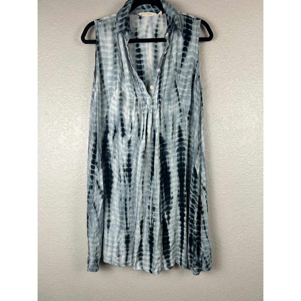 Soft Surroundings Blue Tie Dye Sleeveless Tunic Dress Size Petite Large
